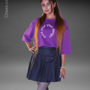 Purple Customized Half Sleeve Cotton Women's T-Shirt