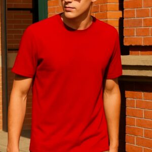 Red Half Sleeve Men's Cotton T-Shirt