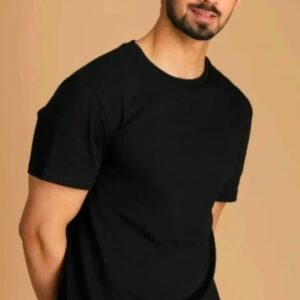Black Half Sleeve Men's Cotton T-Shirt