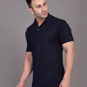 Dark Blue Half Sleeve Men's Cotton T-Shirt
