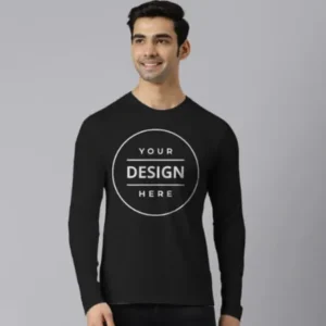 Black Full Sleeve Men's Cotton T-Shirt